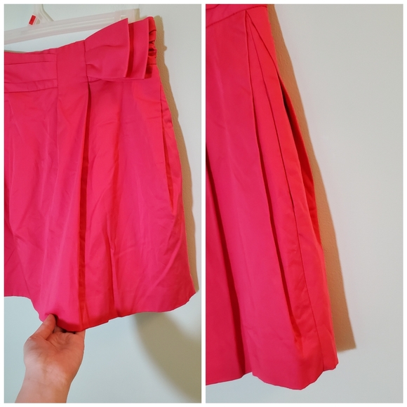 BCBGMAXAZRIA Pink Half Bow Mila The Pleated Skirt - Picture 5 of 11